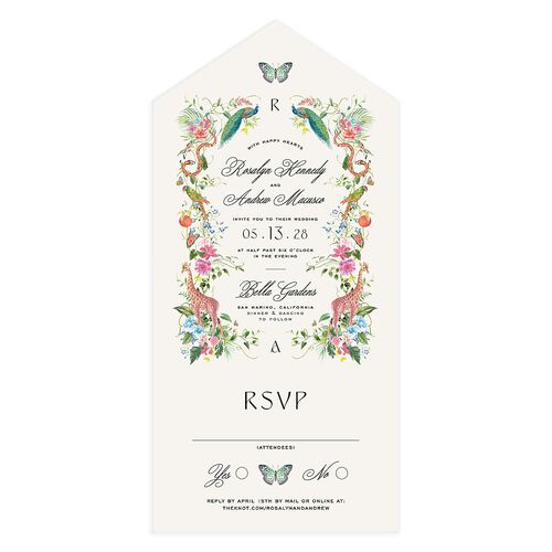 Wild About You All-in-One Wedding Invitations Candy Pink Signature Light Both Recipient and Return Addresses No