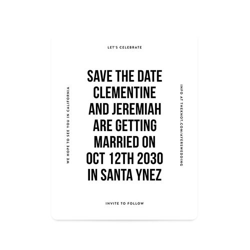 Bold Modern Announcement Save The Date Magnets Pure White Magnet Paper