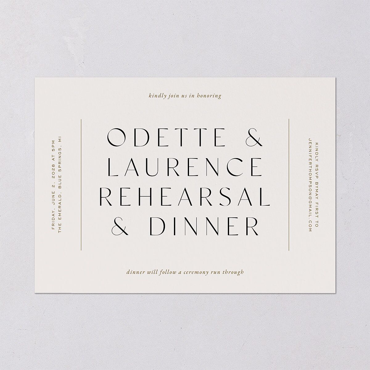 Surround Rehearsal Dinner Invitations Mist Signature Blank