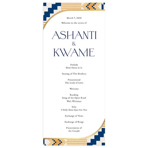 Ankara Print Wedding Programs Gold Maritime Signature