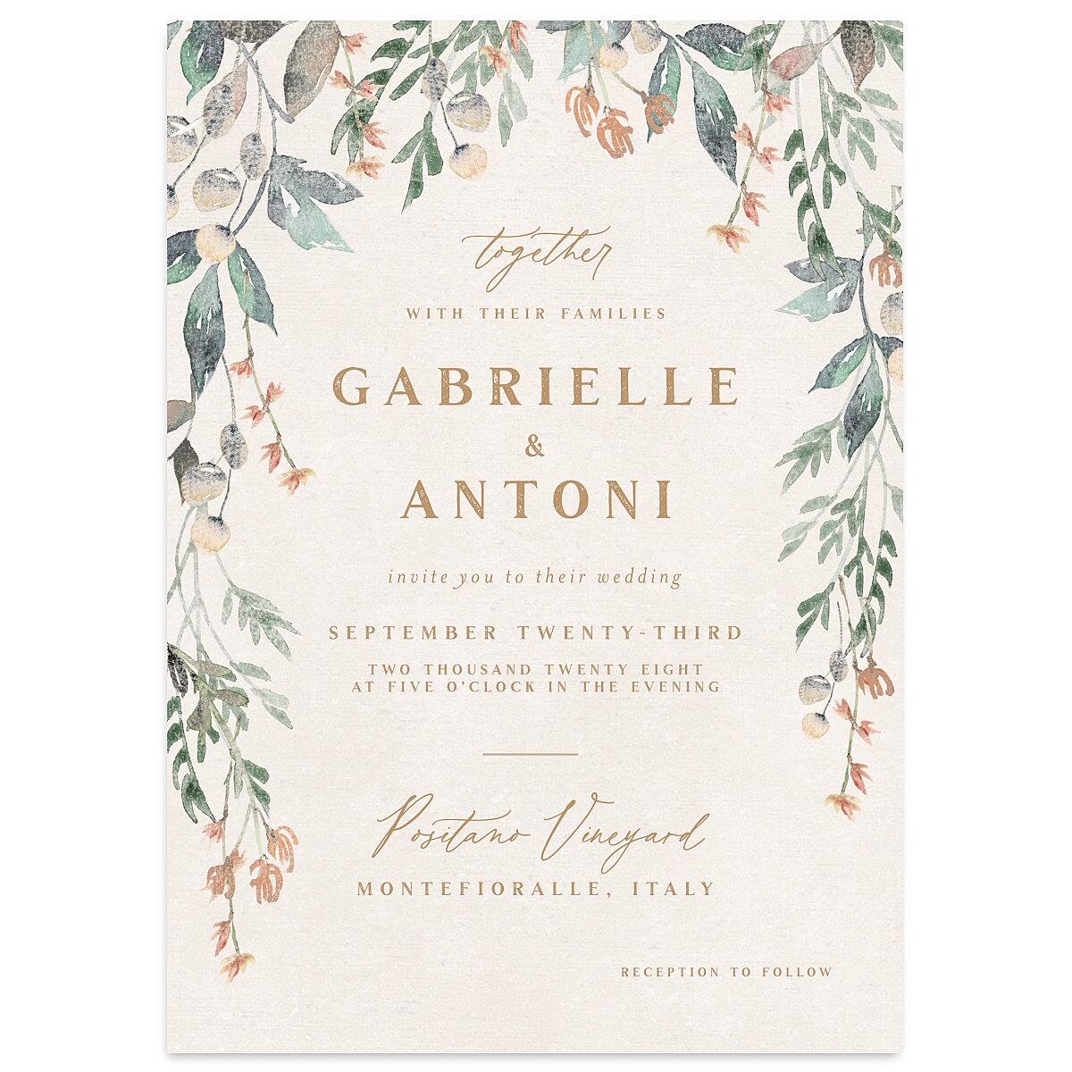 Rustic Vines Wedding Invitations
