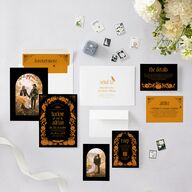 Spooky Halloween Nouveau Wedding Invitations Pumpkin Signature Blank Standard No