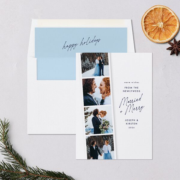 Merry Photobooth Holiday Cards Stream Signature Blank Standard Portrait
