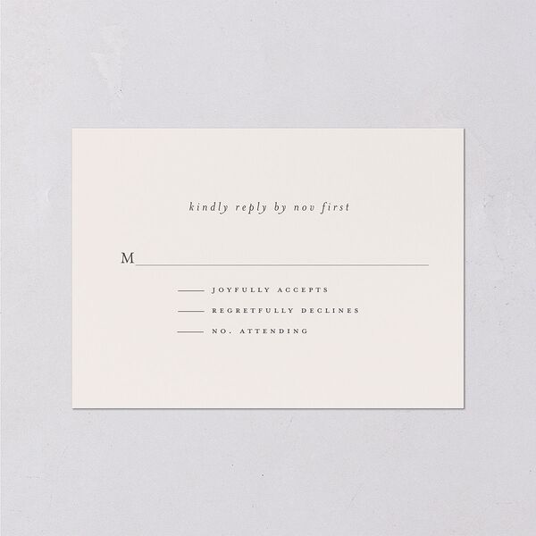 Glistening Garden Wedding Response Cards Gold Linen Signature Standard