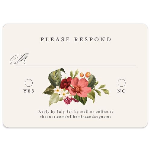 Botanical Citrus Garden Wedding Response Cards Jewel Red Signature Rounded