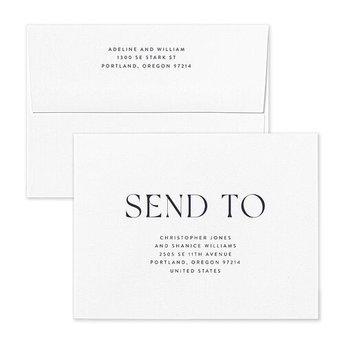 Border Date Save the Date Magnet Envelopes Moody Blue White Both Recipient and Return Addresses Signature Standard
