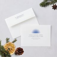 Holiday Hues Holiday Cards Gold Navy Signature Blank Landscape Standard