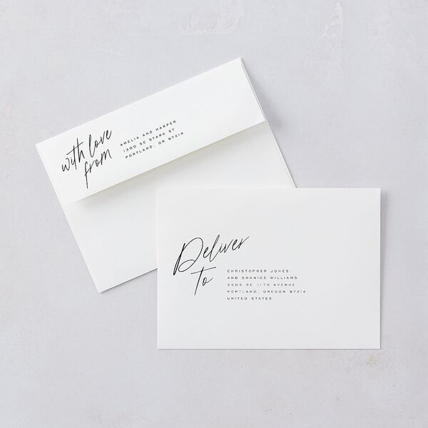 You Are Mine Wedding Invitations Pure White Signature Blank No Standard