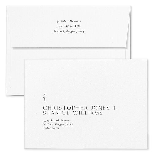 Modern Canvas Wedding Invitation Envelopes Rose Dark Green Recipient Address Standard Signature