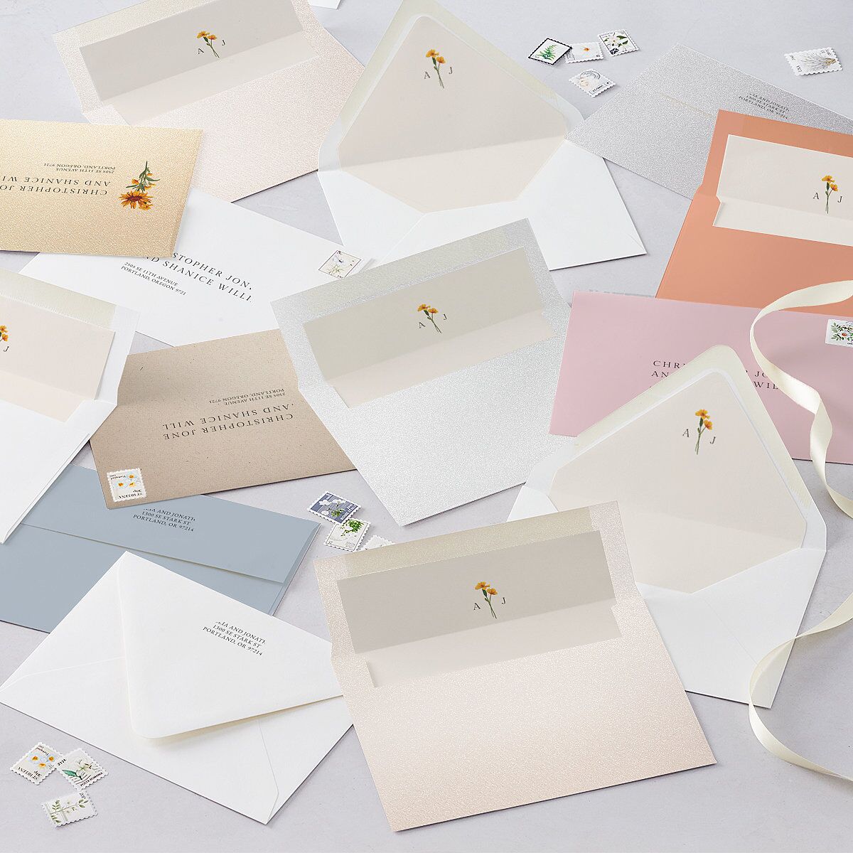 Wild Daisies Euro Envelope Liners Buttercup Luxe