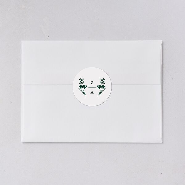 Rustic Kingdom Wedding Stickers Dark Green Circle