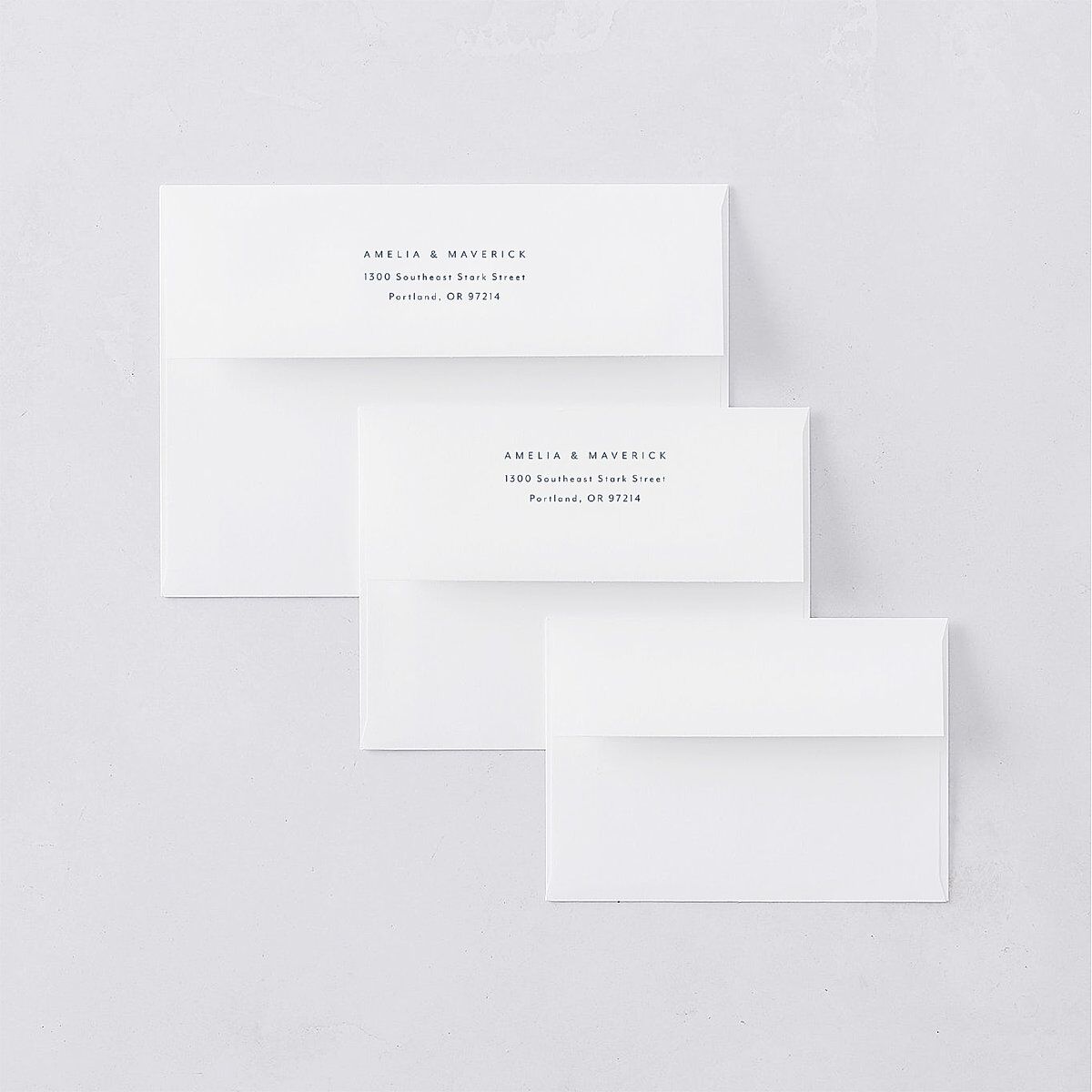 Estate Thank You Card Envelopes White Moody Blue Both Recipient and Return Addresses Signature Standard