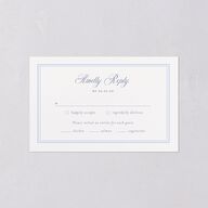 Vintage French Floral Toile All-in-One Wedding Invitations Dusty Blue Signature Light Both Recipient and Return Addresses No