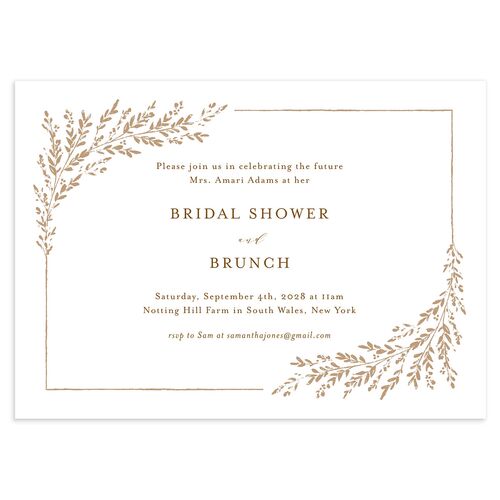 Rustic Branch Frame Bridal Shower Invitations Walnut Signature Blank Standard