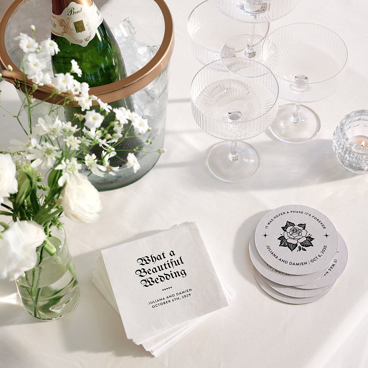 Moody Gothic Rose Cocktail Napkins Midnight Napkin Uncoined