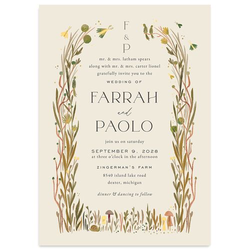 Mushroom Magic Wedding Invitations Daffodil Signature Blank No Standard