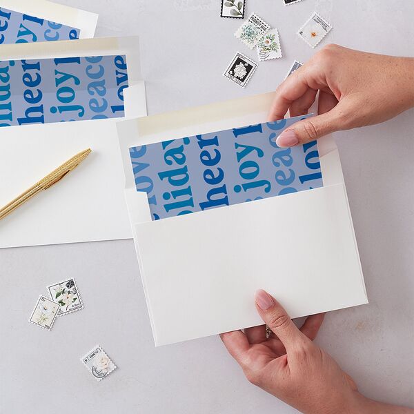 Warm Wishes Envelope Liners Sea Blue Standard