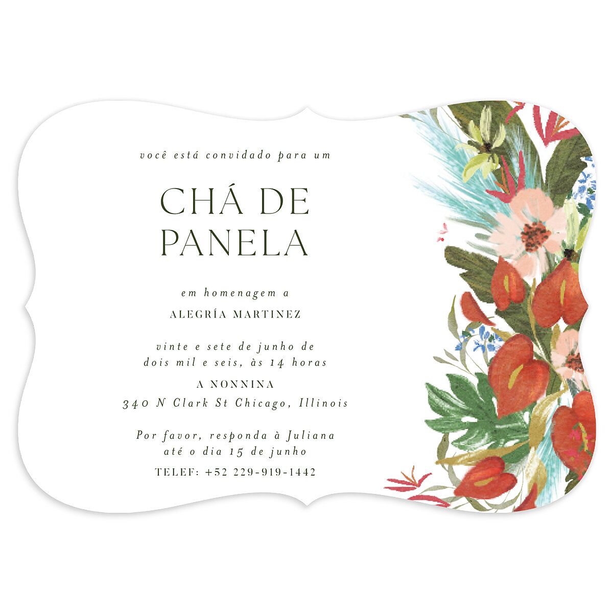 Flores Tropicais Bridal Shower Invitations