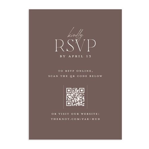 Minimalist Accent Leaf QR Code RSVP Cards Falcon Signature Standard