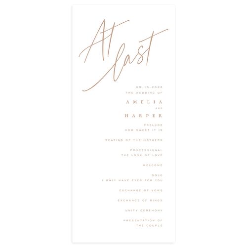 You Are Mine Wedding Programs Mocha Signature
