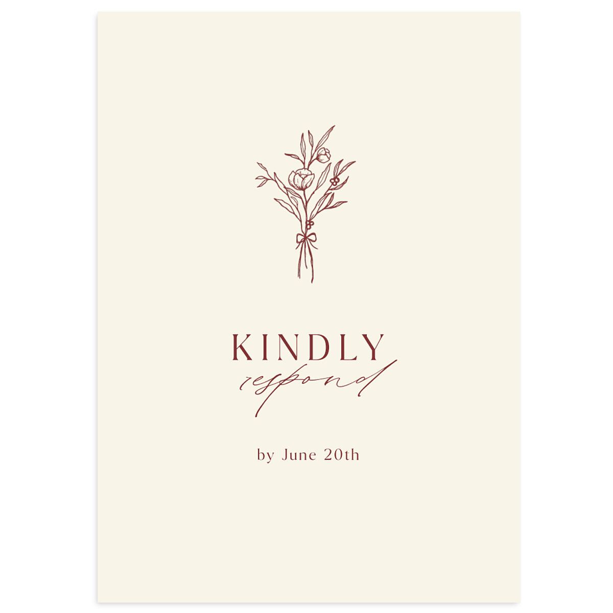 Simple Boho Flowers Wedding Response Cards
