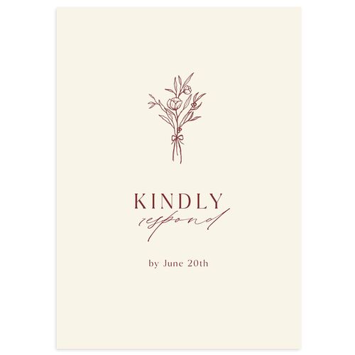 Simple Boho Flowers Wedding Response Cards Raspberry Signature