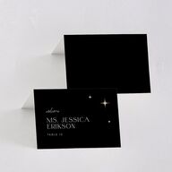 Starry Photo Foil Place Cards Midnight Gold Signature
