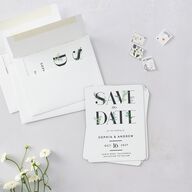 Leafy Ampersand Save The Date Magnets Eucalyptus Magnet Paper