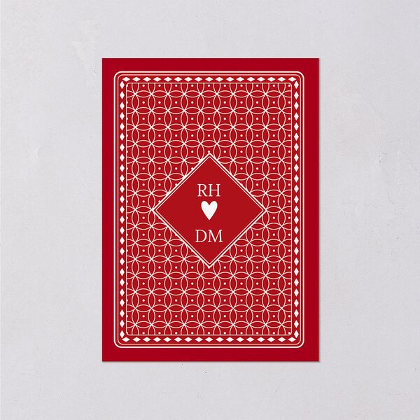Las Vegas Playing Card Wedding Response Cards Jewel Red Signature