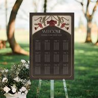 Vintage Nouveau Floral Standard Seating Chart Large Merlot Standard Indoor Foam Core L Seating