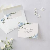 Romantic Laurel Thank You Cards Dusty Blue