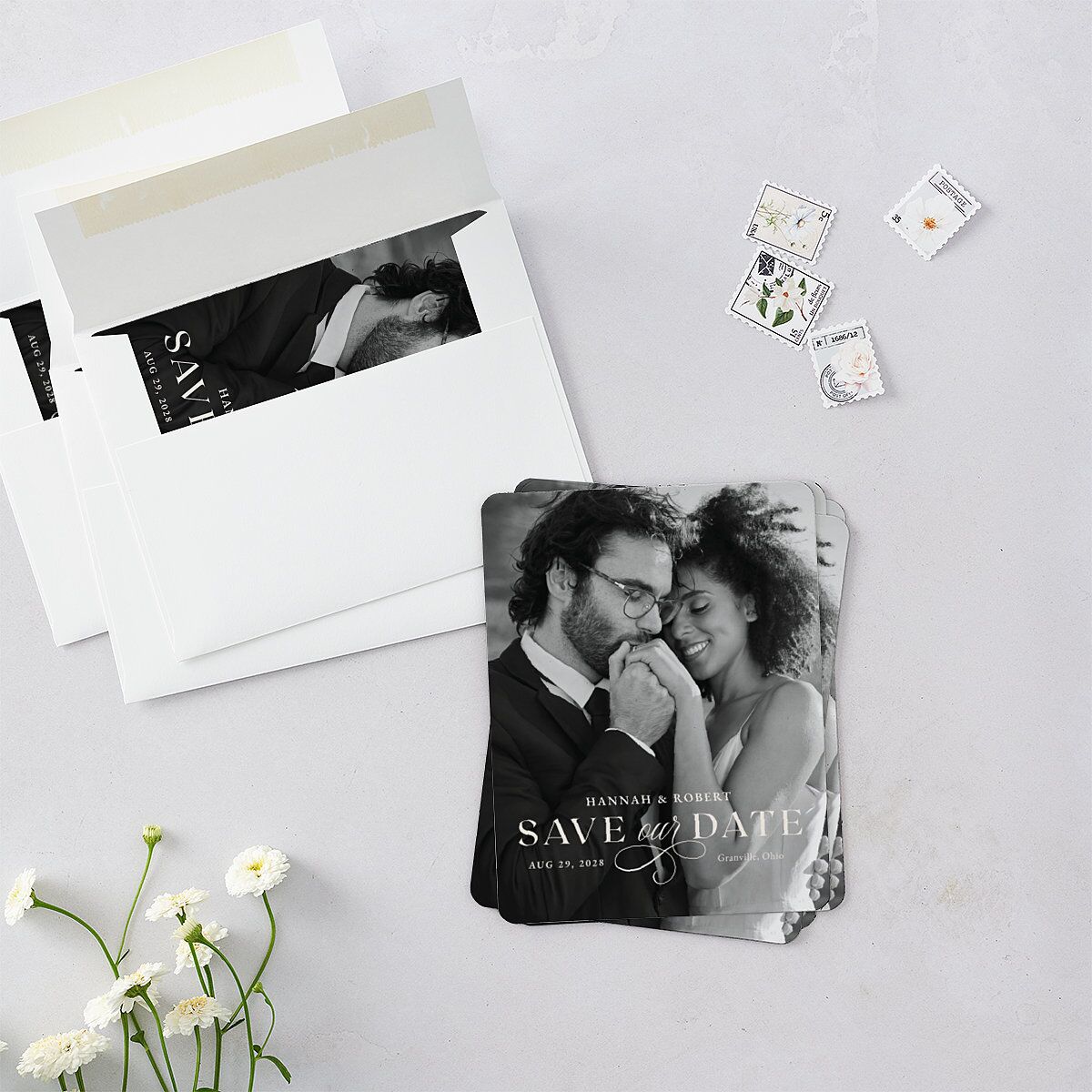 Antique Scallop Frame Save The Date Magnets Linen Magnet Paper