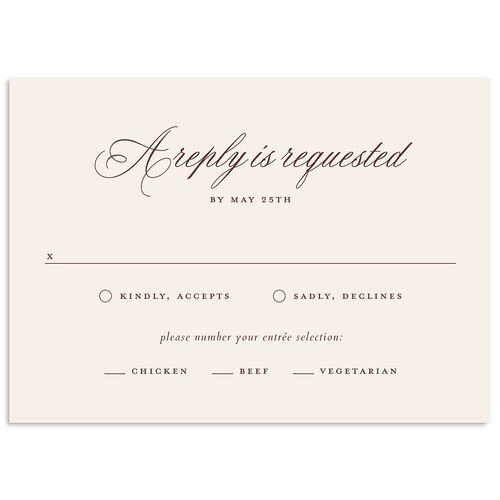 Vintage Oval Monogram Wedding Response Cards Merlot Signature Standard