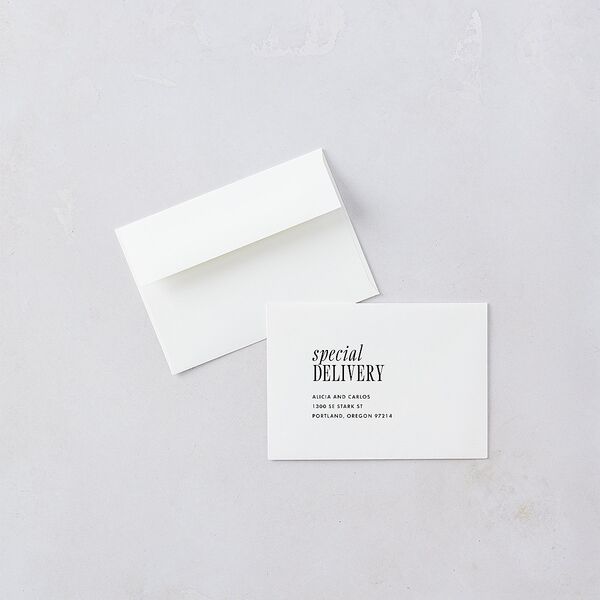 Editorial Promise Wedding Response Cards Pure White Signature Standard