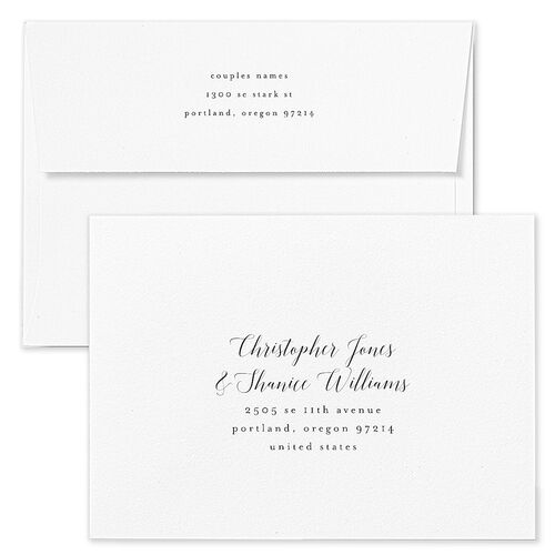 Marble And Gold Save The Date Card Envelopes Terracotta Standard Dark Emerald Both Recipient and Return Addresses Signature