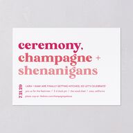 Vibrant Bold Wedding Invitations Hot Pink Signature Blank No Standard