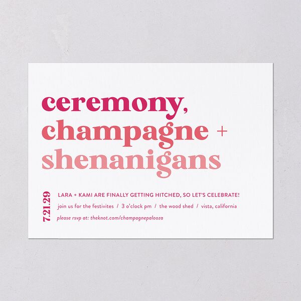 Vibrant Bold Wedding Invitations Hot Pink Signature Blank No Standard