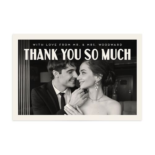 Vintage Art Deco Photo Thank You Postcards Off-White