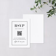 Classic Border QR Code RSVP Cards Pure White Signature Standard