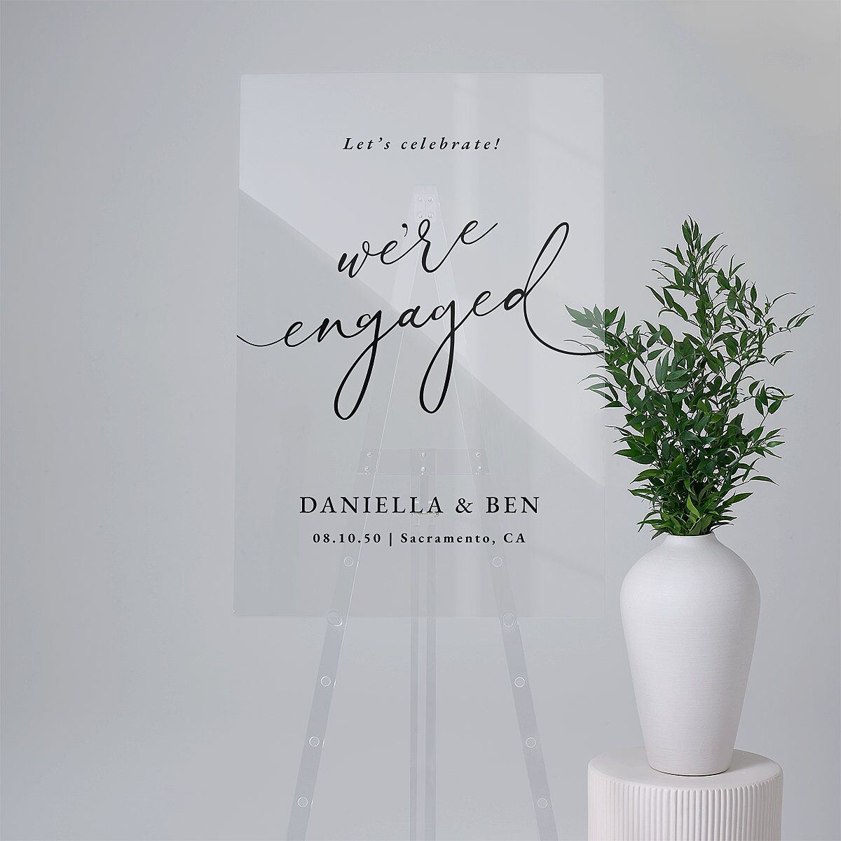 Classic Type Engagement Party Acrylic Welcome Signs Midnight Standard Acrylic L Welcome