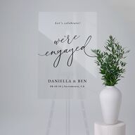 Classic Type Engagement Party Acrylic Welcome Signs Midnight Standard Acrylic L Welcome