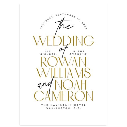 Headline Wedding Invitations Marigold Signature Blank No