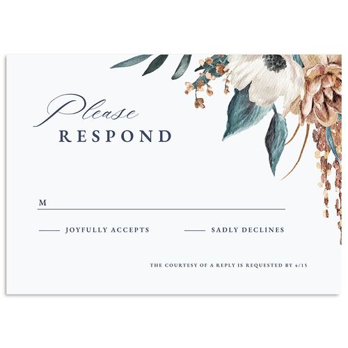 Floral Arch Wedding Response Cards Dusty Blue Signature Standard