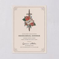 Til Death Tattoos Rehearsal Dinner Invitations Linen Signature Blank
