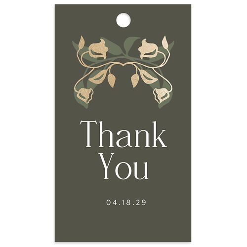 Rustic Nouveau Favor Gift Tags Gold Hunter Green Signature