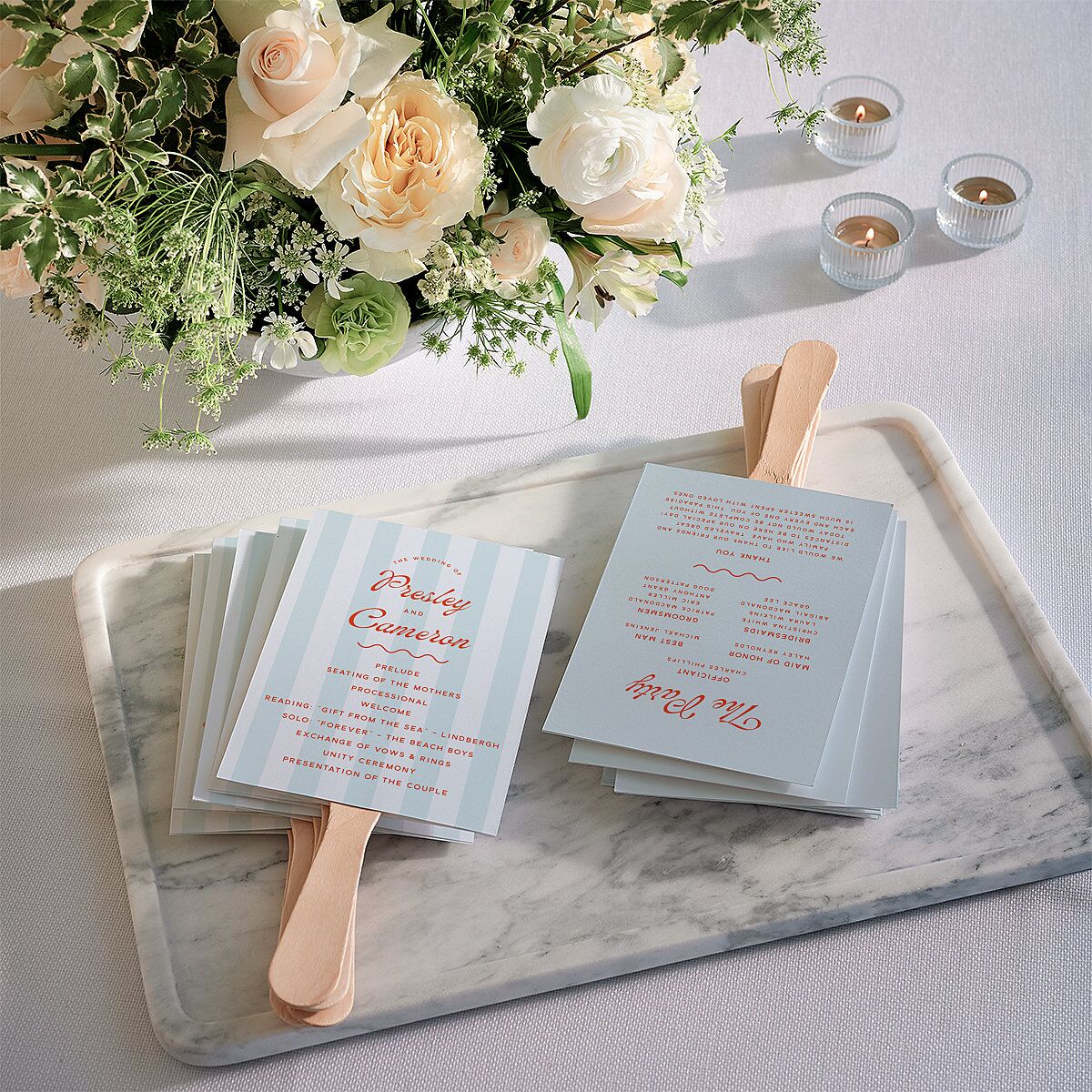 Cabana Stripes Fan Programs Pastel Blue Signature Standard