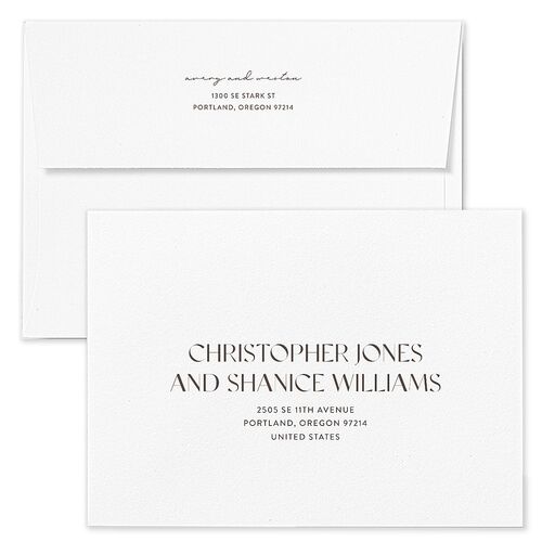 Monogram Arch Wedding Invitation Envelopes Rose Champagne Return Address Standard Signature
