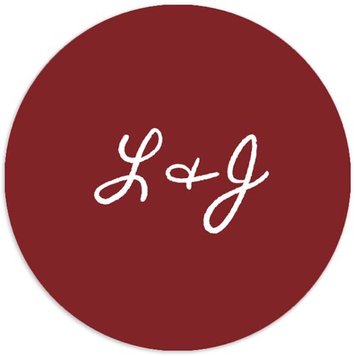 Hand Drawn Heart Photo Wedding Stickers Maroon Circle