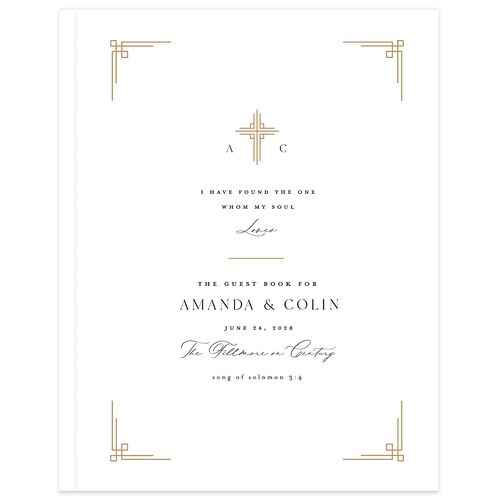 Church Cross Wedding Guest Book Pure White