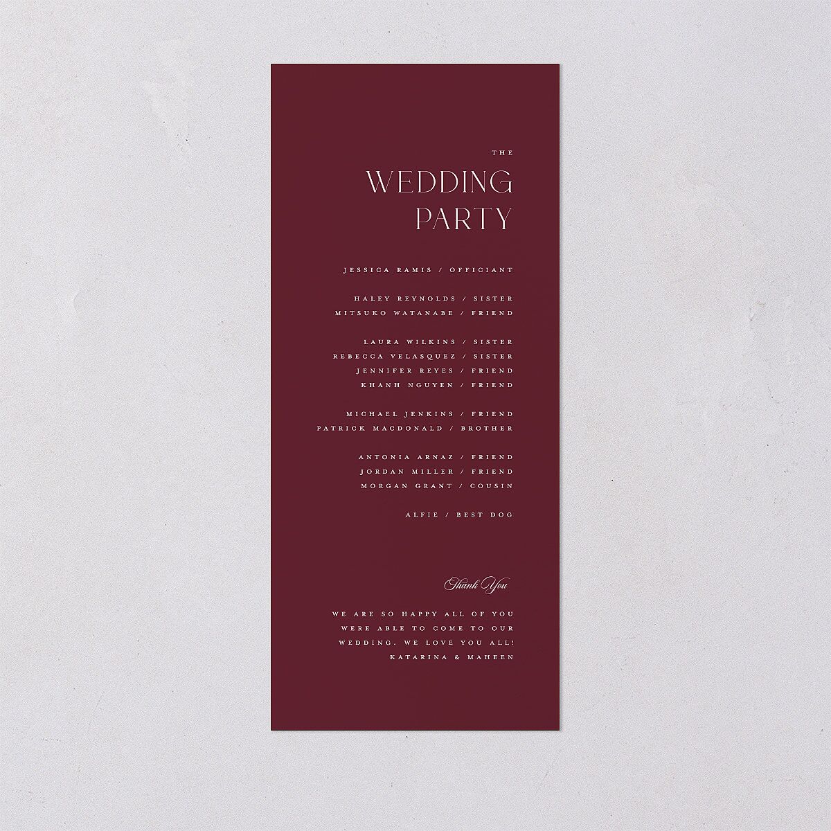 Ornate Threshold Wedding Programs Merlot Signature